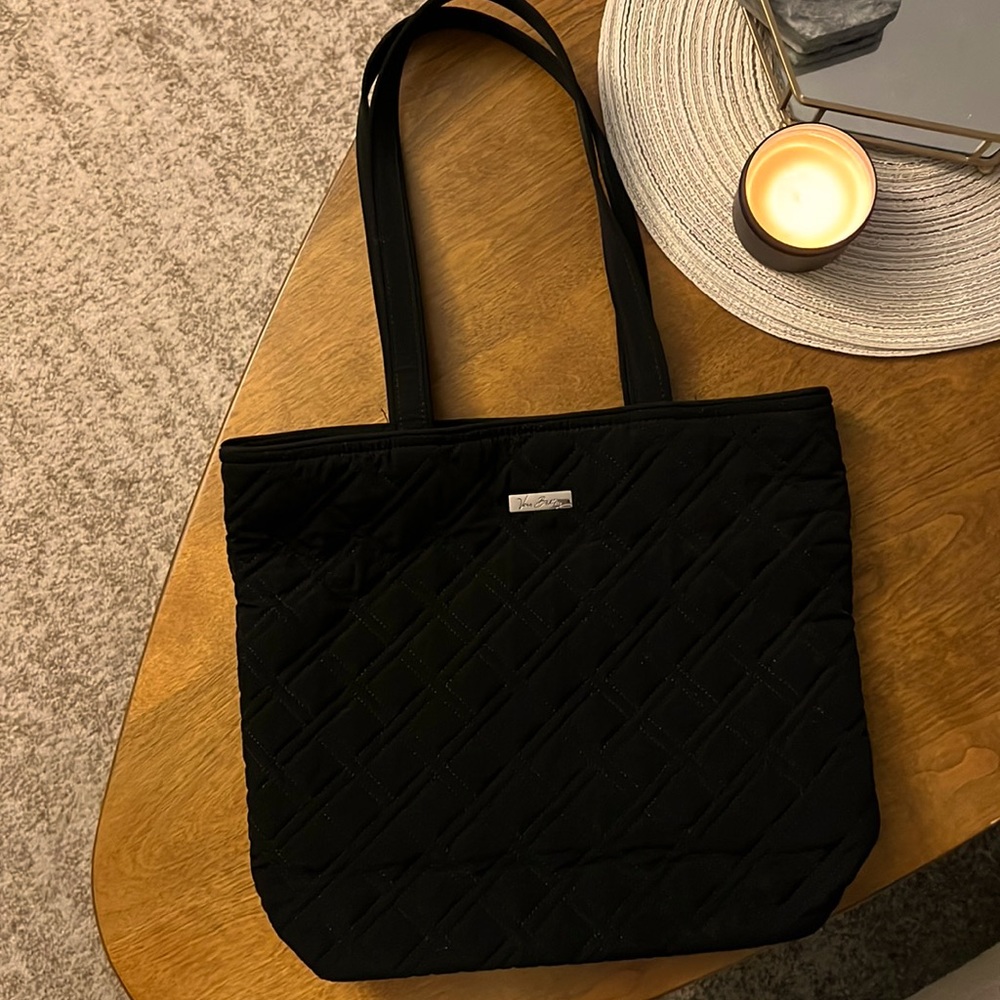 VERA BRADLEY Black Quilted Microfiber Classic Tote Bag
